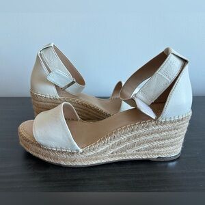 Franco Sarto white wedge sandals